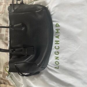 Longchamp Penelope Black Leather Shoulder Bag